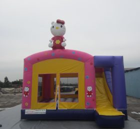 T5-105 Diapositiva de combinación de castillo inflable Hello Kitty