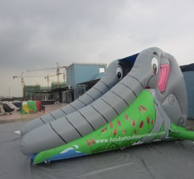 T8-392 Deslizador seco inflable de elefante al aire libre