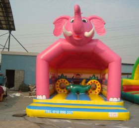 T2-2532 Trampolín inflable elefante rosa