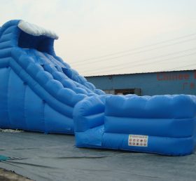 T8-323 Deslizador seco inflable azul gigante de alta calidad