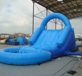 T8-606 Diapositiva seca inflable gigante azul