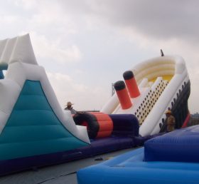 T8-955 Escalera inflable infantil gigante de barco pirata
