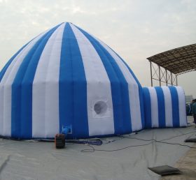 Tent1-30 Tienda inflable azul y blanca