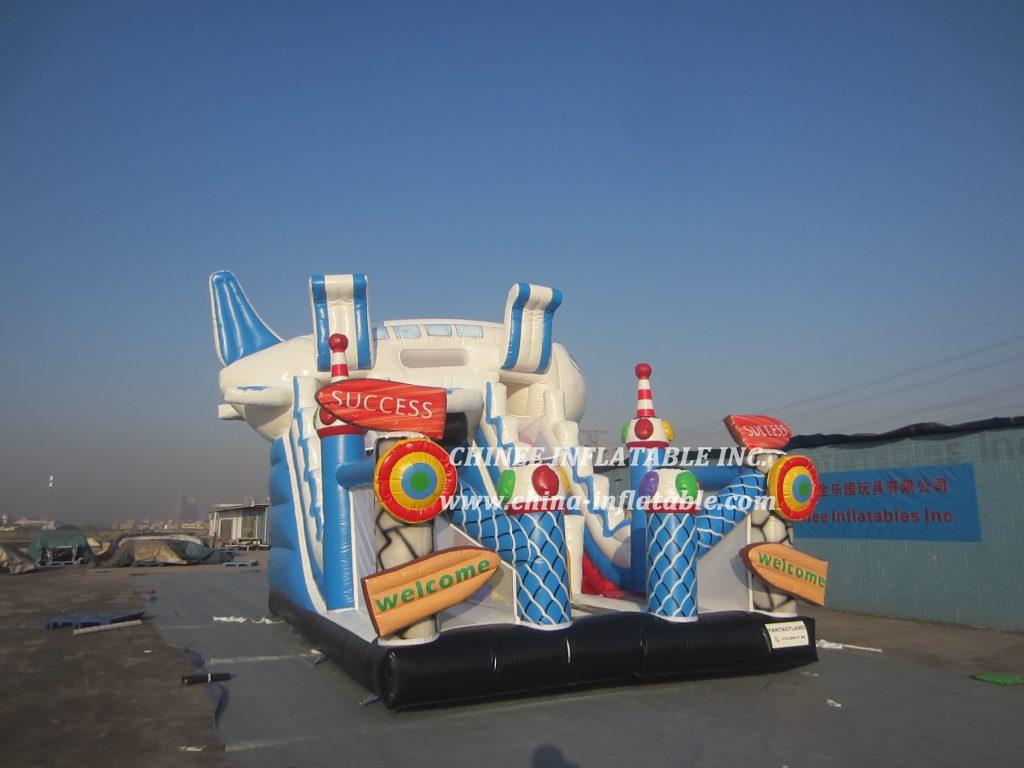 T8-1464 Airplane Space Themed Inflatable Slide