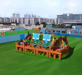 T6-457 Jardín de juegos infantil inflable gigante con tema de jungla