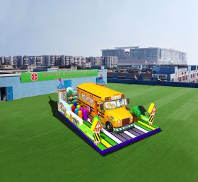T6-461 Juego de tierra de parque infantil inflable gigante de autobuses