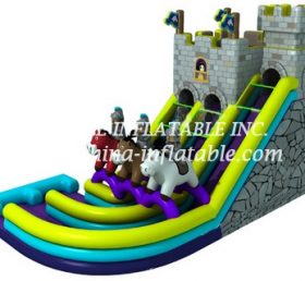 T8-1498 Castillo de salto de caballo de tobogán infantil