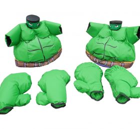 SS1-8 Conjunto de sumo superhéroe guerrero verde adulto
