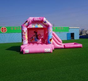 T2-1509 Combinación de castillo de trampolín rosa princesa jersey de interior para niños al aire libre