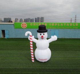 C1-154 Nochebuena inflable muñeco de nieve y bastón de caramelo