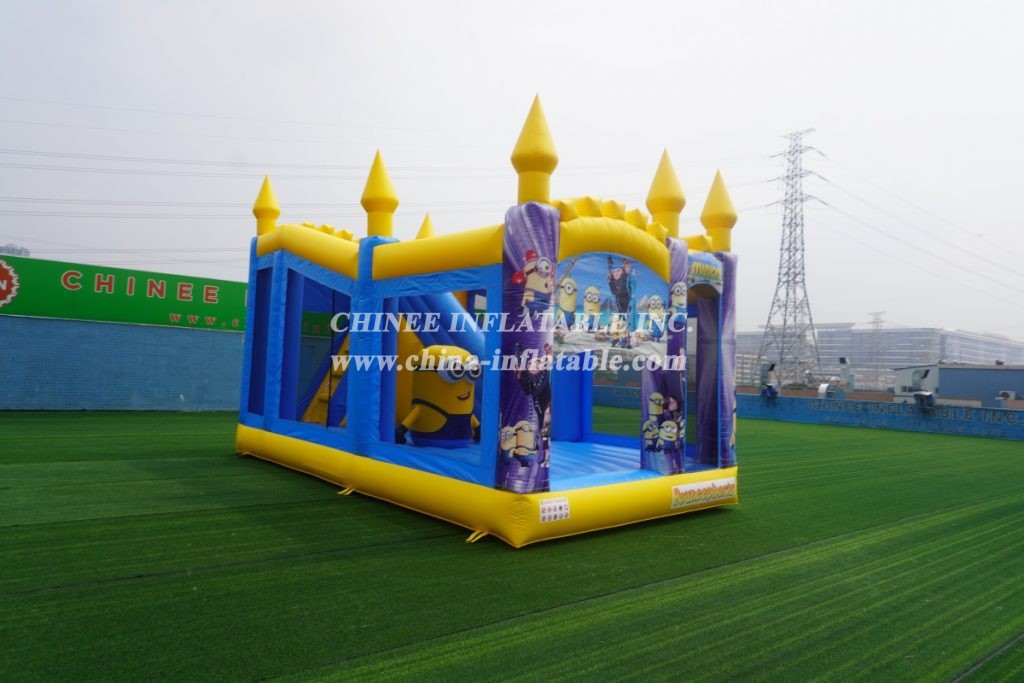 T5-1002C Minions Bouncy Castle Combo Slide Outdoor Kids Jumping Castle