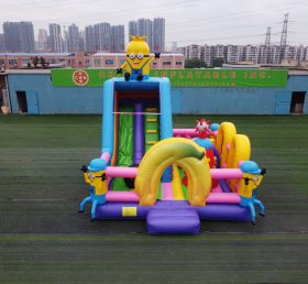 T6-3560 Pequeña combinación inflable amarilla para saltar castillo tobogán inflable parque infantil