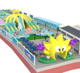 IS11-4015 El parque de atracciones al aire libre más grande de la zona inflable de dibujos animados