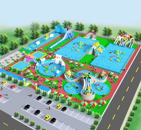 IS11-4002 Zona inflable más grande parque de diversiones al aire libre parque de atracciones inflable