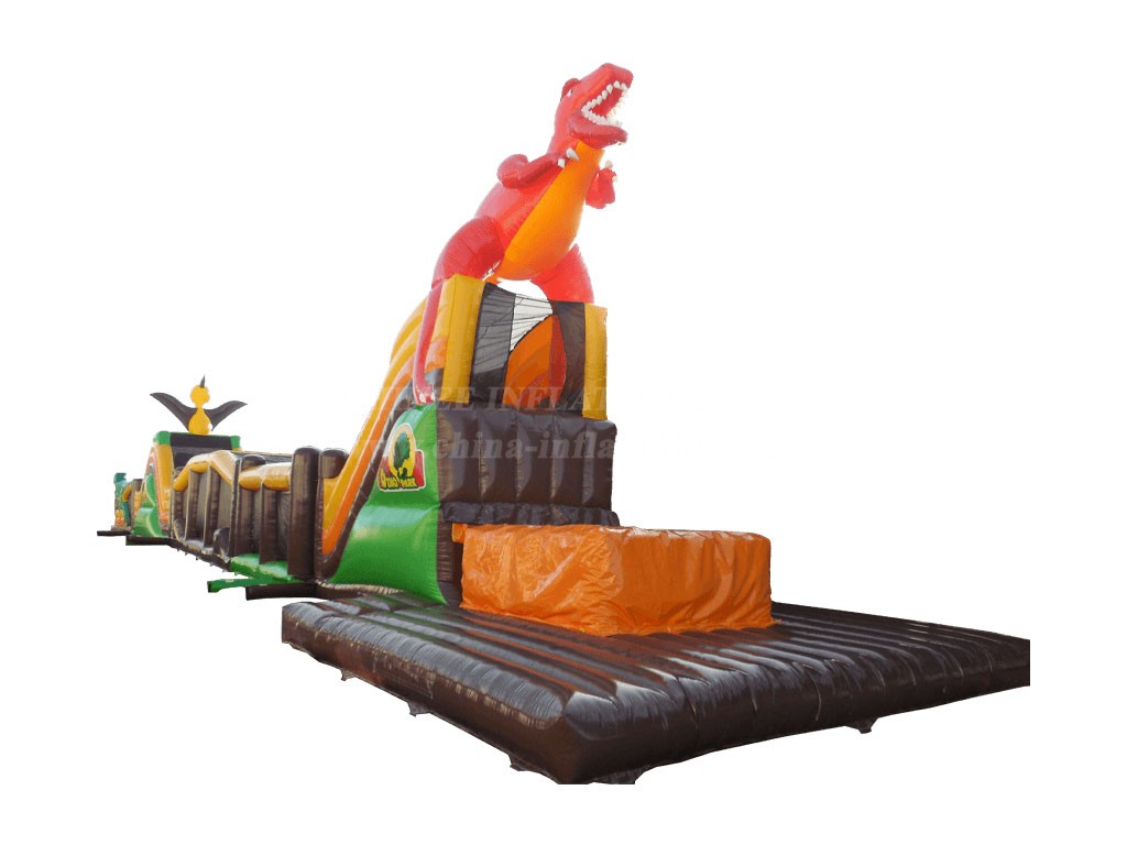 T7-1306 46M Dinosaur Obstacle Course With Base Jump