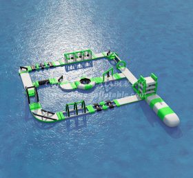 S111 Parque acuático verde inflable