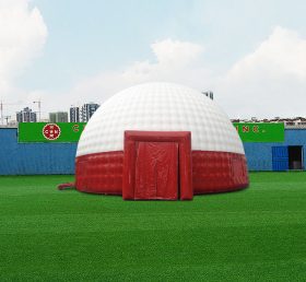 Tent1-4672 Exposición a gran escala con tiendas de campaña de cúpula roja y blanca