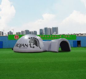 Tent1-4709 Tienda de domo inflable de plata personalizada con túnel
