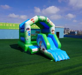 T2-2723K Castillo inflable para niños con tema de fútbol con tobogán