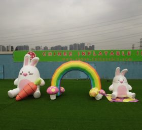 Arch2-402 Rainbow Rabbit Arch Semana Santa decoraciones inflables