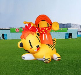 S4-665 Niño inflable de dibujos animados montando un tigre