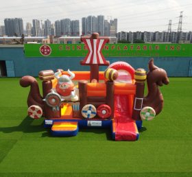 T2-3194 Parque infantil inflable con barco pirata